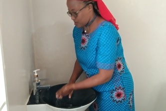 Proper hand washing with soap - training via video clips 