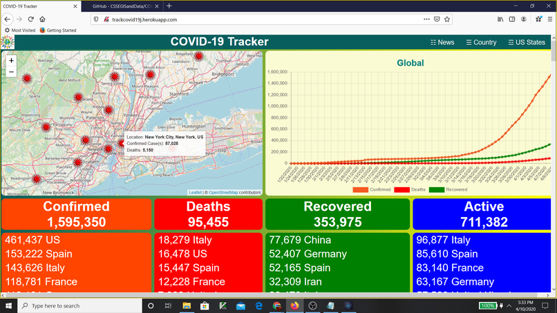 Covid-19 Tracker – screenshot 1