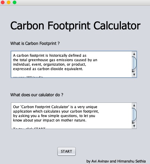 Carbon Footprint Calculator – screenshot 1