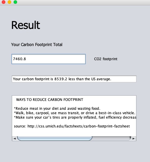 Carbon Footprint Calculator – screenshot 2