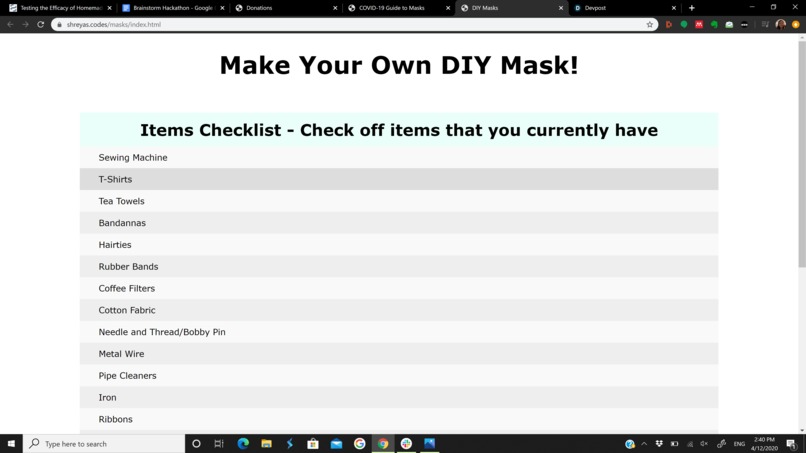 COVID-19 Guide to Masks – screenshot 1