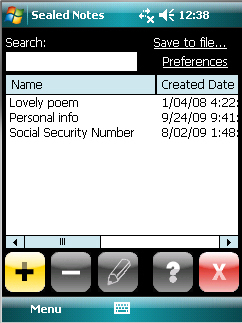 SealedNotes – screenshot 2