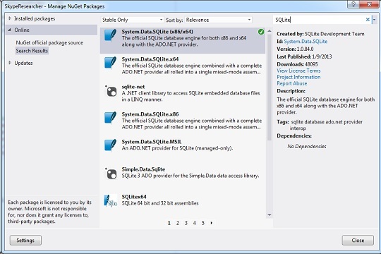 SkypeResearcher – screenshot 2