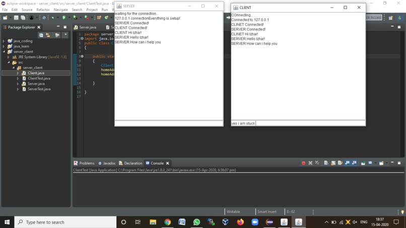 Server_client Chat bot Application – screenshot 1