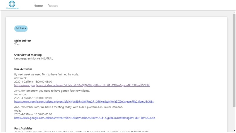 MinuteKeeper – screenshot 1