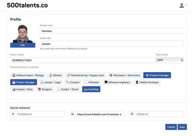 500talents.co – screenshot 2