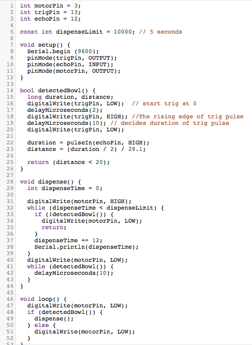 int motorPin = 3; | Devpost