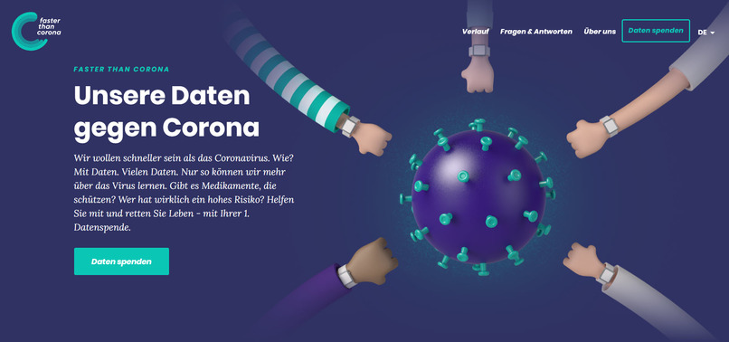 www.fasterthancorona.org – screenshot 2
