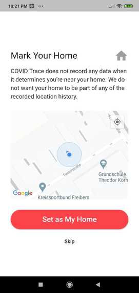 CovidTrace – screenshot 3