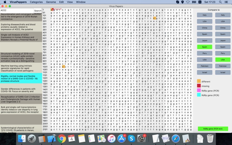 SARS-CoV-2 research tool – screenshot 1