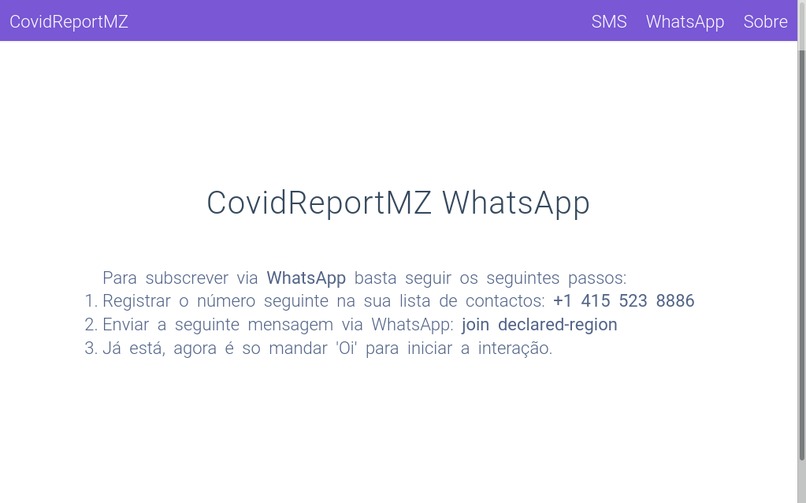 CovidReportMZ – screenshot 2