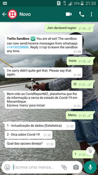 CovidReportMZ – screenshot 4