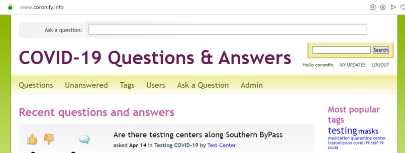 COVID-19 Questions and Answers Platform – screenshot 3