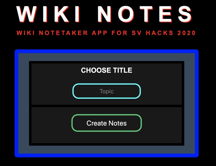 WikiNotes – screenshot 1