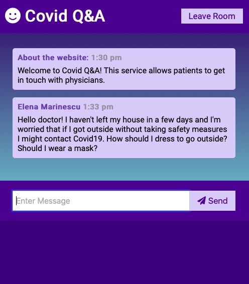CovidQ&A – screenshot 1
