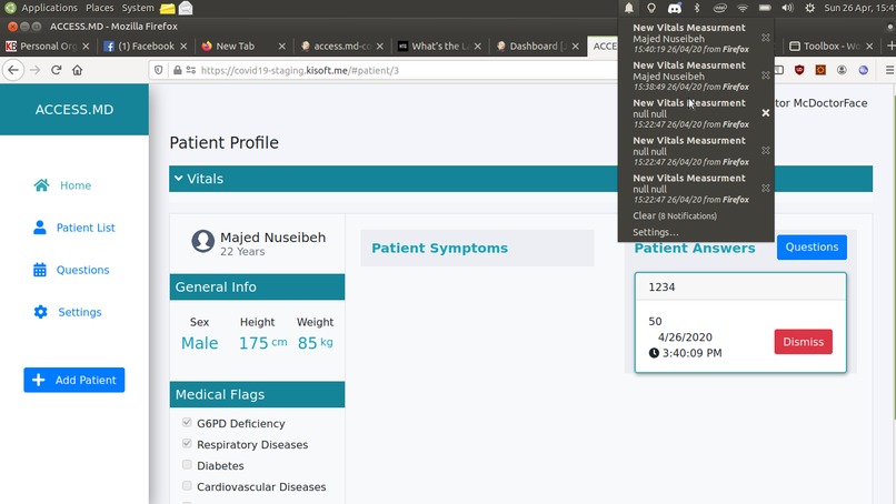 ACCESS.MD Vitals Checking Module – screenshot 1