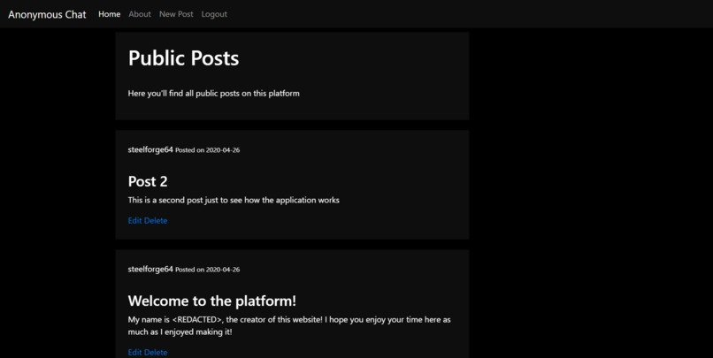 Anonymous Blog – screenshot 1