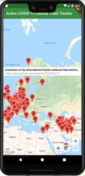 Active COVID-19 Clinical Trials Tracker – screenshot 1