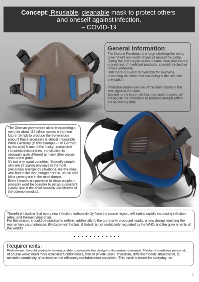 Re-useable, cleanable Facemask for protection from Sars-Cor2 – screenshot 1