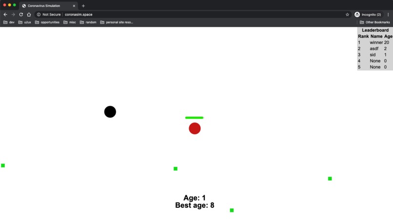 coronasim.space – screenshot 1