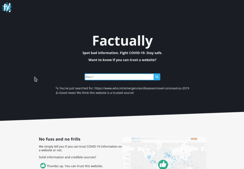 Factually: information credibility checker – screenshot 1