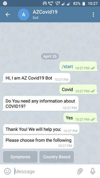 COVID-19 Telegram Bot – screenshot 2