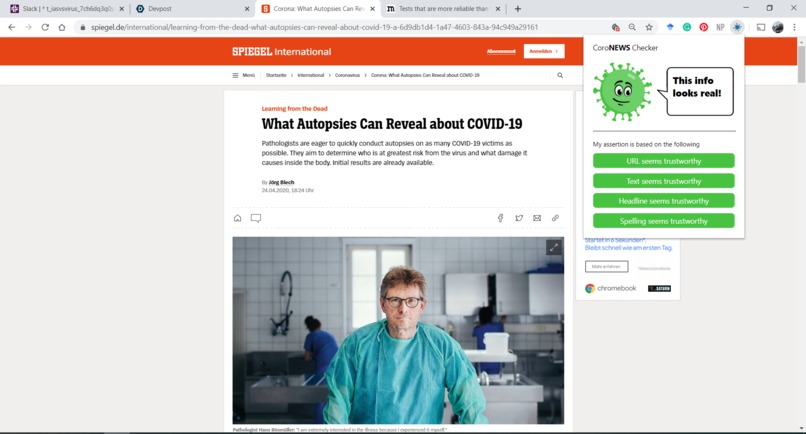 CoroNEWS Checker – screenshot 1