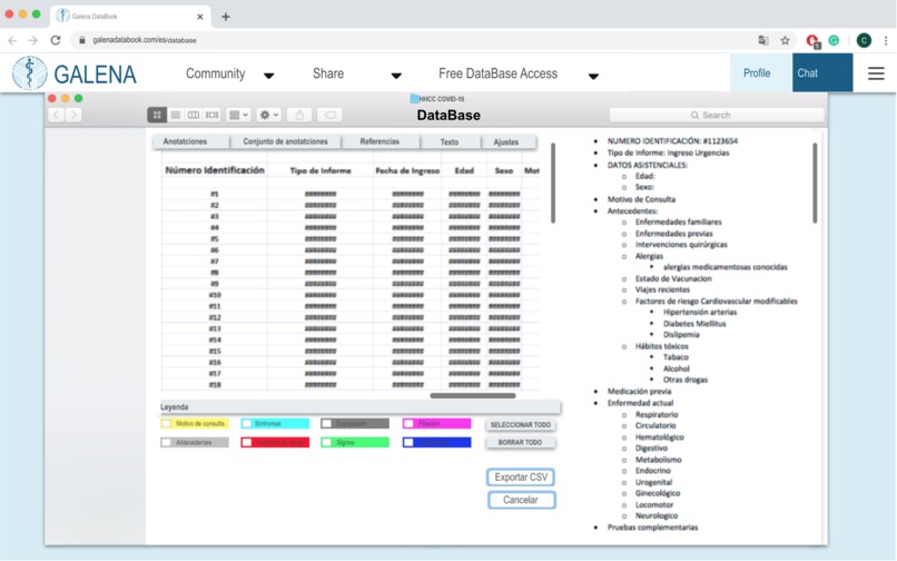 Galena databook – screenshot 3