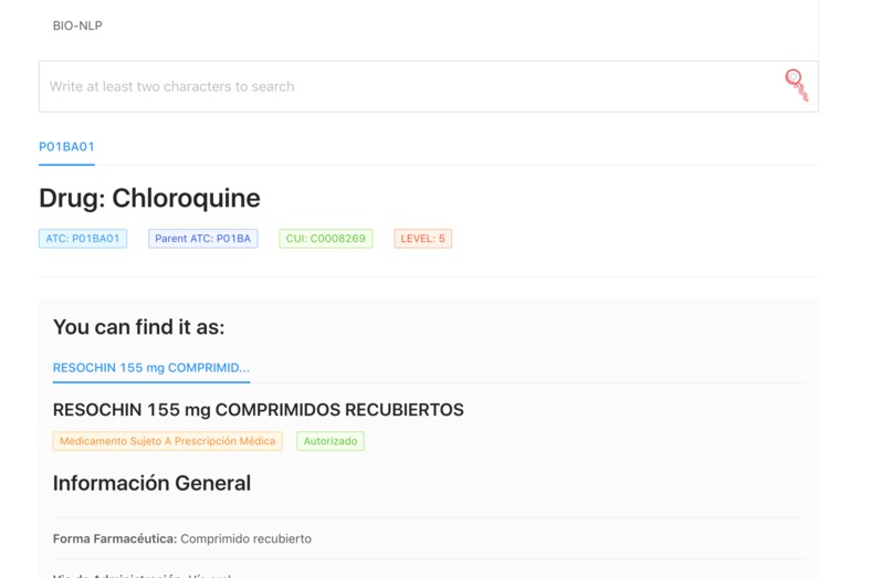 DRUGS4COVID – screenshot 2