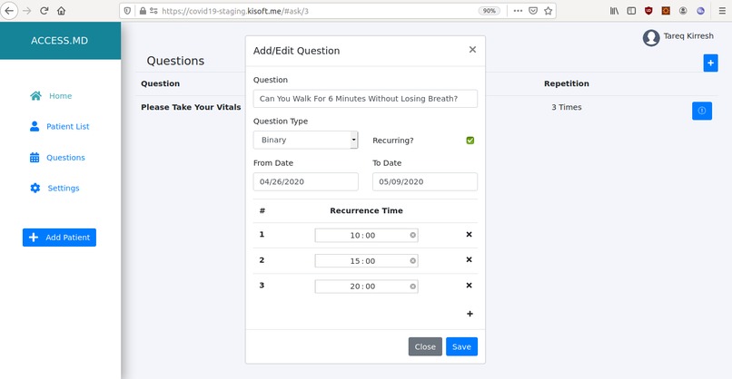 ACCESS.MD Vitals Checking Module – screenshot 4