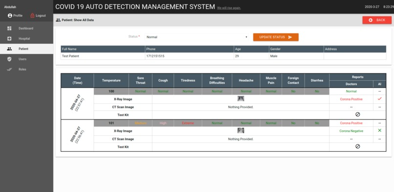 screening covid-19 suspect based on artificial intelligence  – screenshot 5