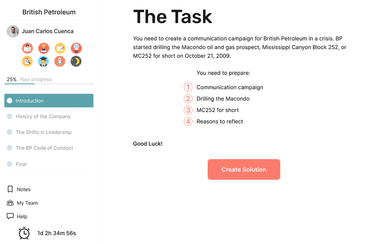 Interactive case studies` platform – screenshot 8