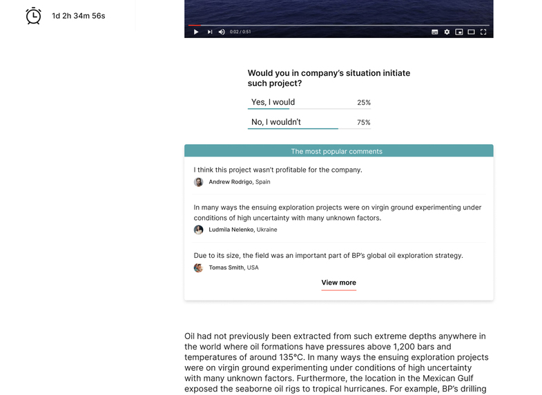 Interactive case studies` platform – screenshot 5