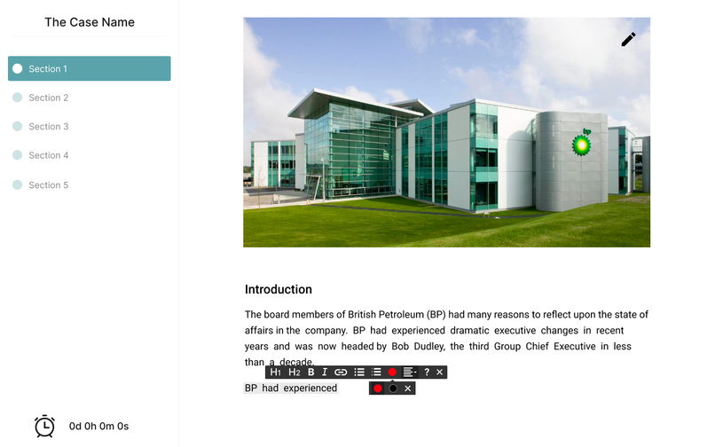 Interactive case studies` platform – screenshot 10