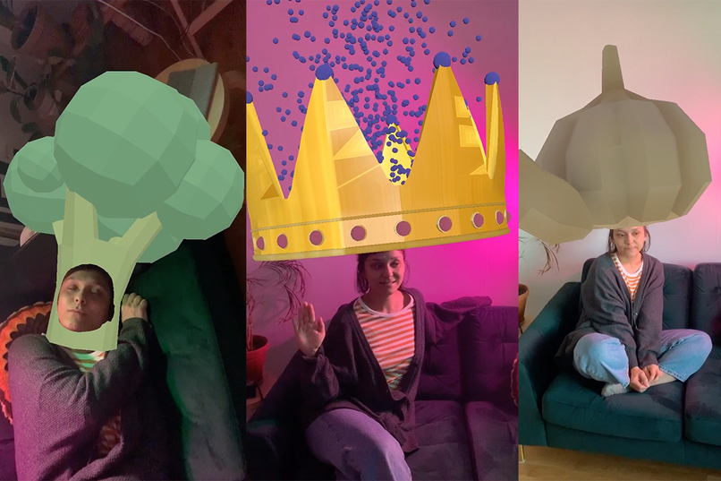 AR Social Distance Immune-System-Boosting Vegetable Hats  – screenshot 1
