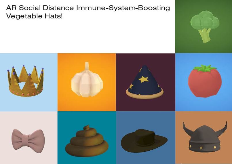 AR Social Distance Immune-System-Boosting Vegetable Hats  – screenshot 5