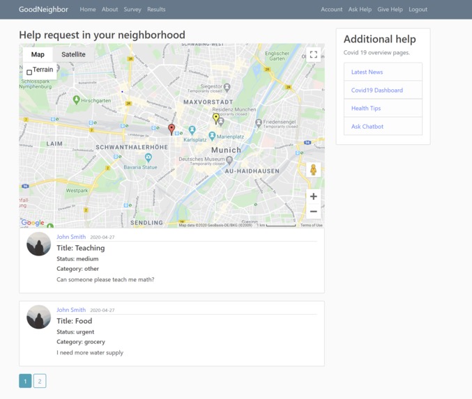 goodNeighbor: Platform to track own symptoms and local help – screenshot 5