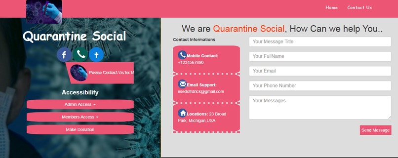 Quarantine Social App – screenshot 1