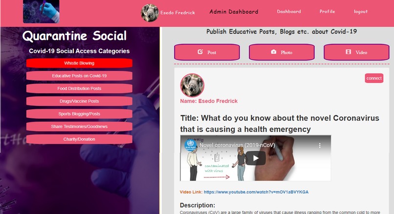 Quarantine Social App – screenshot 2