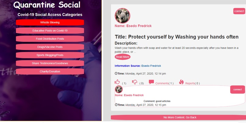 Quarantine Social App – screenshot 5