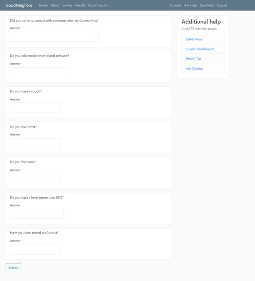 goodNeighbor: Platform to track own symptoms and local help – screenshot 2