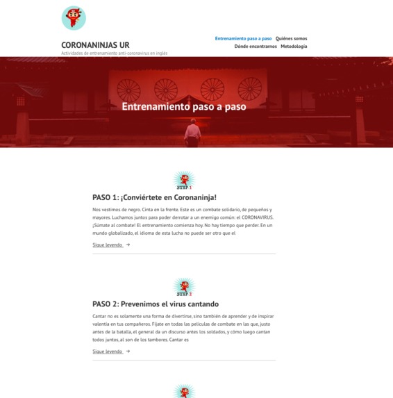 CORONANINJAS UR:  https://coronaninjas.wordpress.com  – screenshot 2