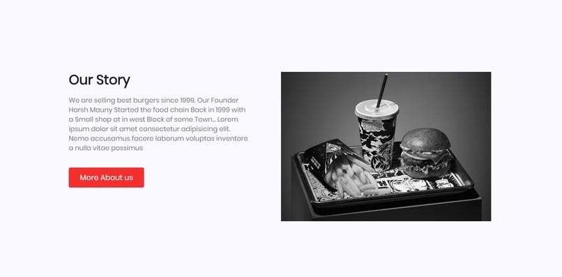 HM Burger Website Design – screenshot 3