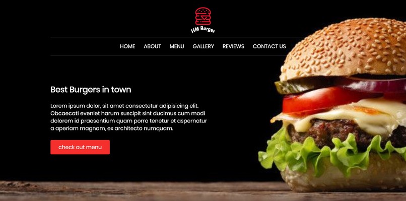 HM Burger Website Design – screenshot 2