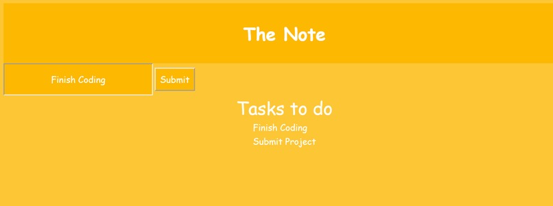 Note Application – screenshot 1