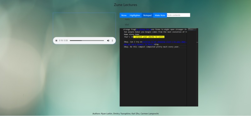 ZuneLectures – screenshot 2