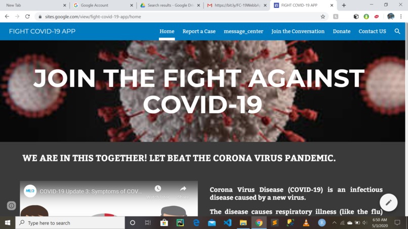 Fight Covid-19 Web App – screenshot 1