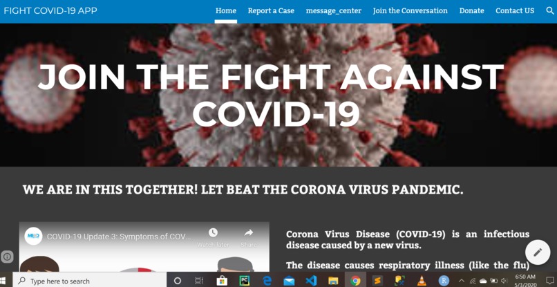 Fight Covid-19 Web App – screenshot 1