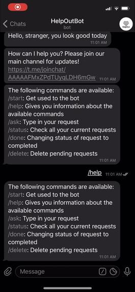 3covididiots: HelpOut Bot – screenshot 2