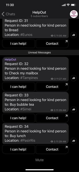 3covididiots: HelpOut Bot – screenshot 1